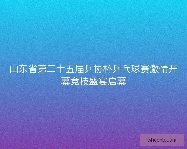 山东省第二十五届乒协杯乒乓球赛激情开幕竞技盛宴启幕