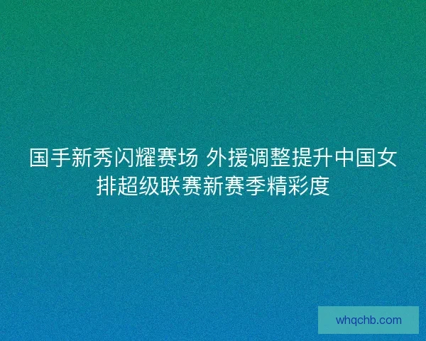国手新秀闪耀赛场 外援调整提升中国女排超级联赛新赛季精彩度