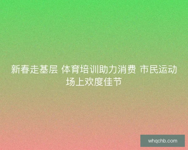 新春走基层 体育培训助力消费 市民运动场上欢度佳节